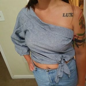 Free People one sleeve top